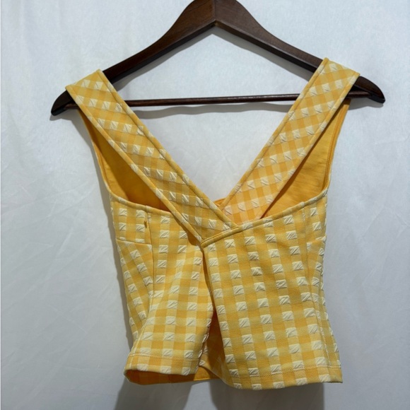 ANTHROPOLOGIE Maeve Yellow Gingham Square-NeckVest - X-Small - Picture 4 of 9